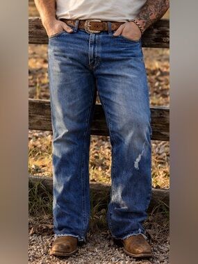 Vintage Levi’s 517 Boot Cut Jeans 42x30 Men’s Western Workwear Raw Hem